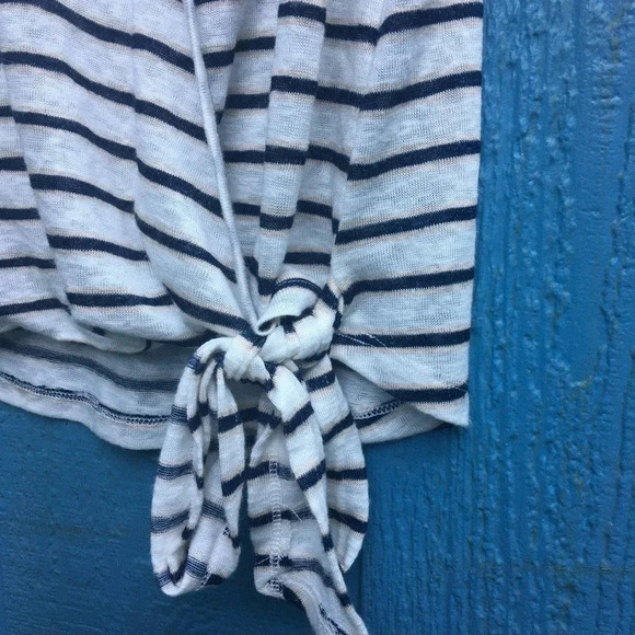 Bobeau Women's Slub Knit White Black Stripes Tank Top Size XXS NWT - Picture 5 of 5